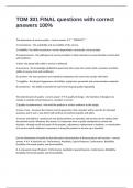 TOM 301 FINAL questions with correct answers 100&percnt;