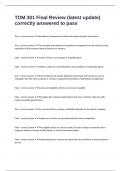 TOM 301 Final Review &lpar;latest update&rpar; correctly answered to pass