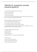 TOM 301 Ch&period; 2 questions correctly answered graded A&plus;
