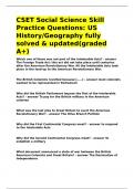 CSET Social Science Skill Practice Questions US History Geography fully solved & updated