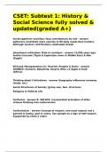 CSET Subtest 1 History & Social Science fully solved & updated&lpar;graded A&plus;&rpar;&period;