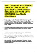 WGU C909 PRE ASSESSMENT EXAM ACTUAL EXAM 70 QUESTIONS AND CORRECT DETAILED ANSWER