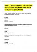 WGU Course D320 - by Brian MacFarlane questions with complete solutions