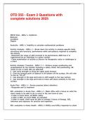 OTD 355 - Exam 2 Questions with complete solutions 2025&period;