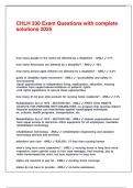 CHLH 330 Exam Questions with complete solutions 2025&period;