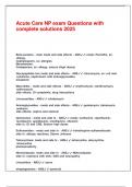 Acute Care NP exam Questions with complete solutions 2025&period;