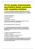 Ch 22 Quality Improvement and Patient Safety questions with complete solutions
