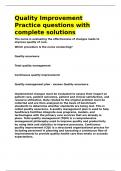 Quality Improvement Practice questions with complete solutions