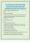 EVIT &lpar;Veterinary Assistance&rpar; FINAL  EXAM REVIEW QUESTIONS AND  ANSWERS ACCURATE AND VERIFIED&period;