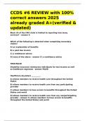 CCDS -6 REVIEW with 100- correct answers 2025 already graded A&plus;&lpar;verified & updated&rpar;