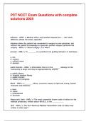 PCT NCCT Exam Questions with complete solutions 2025