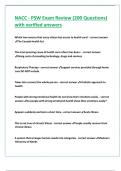 NACC - PSW Exam Review &lpar;200 Questions&rpar; with verified answers