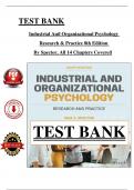 Test Bank for Industrial and Organizational Psychology 8th Edition &lpar;Spector&rpar;&comma; Chapter 1 - 14 > Download as a Pdf File <
