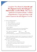 Test Bank for Growth and Development Across the Lifespan 3rd Edition Leifer Fleck Chapters 1&ndash;16 Verified Complete Latest Updated