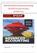 Solution Manual - Advanced Accounting&comma; 5th Edition by Hopkins and Halsey All 1-19 Chapters Covered &comma;Latest Edition