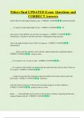 Elders final UPDATED Exam Questions and  CORRECT Answers
