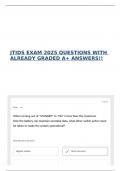 JTIDS EXAM 2025 QUESTIONS WITH ALREADY GRADED A&plus; ANSWERS&excl;&excl;