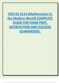 OED GE 6114 &lpar;Mathematics in the Modern World&rpar; COMPLETE  GUIDE FOR EXAM PREP&comma;  SATISFACTION AND SUCCESS  GUARANTEED&period;