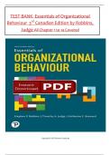 Test Bank - Essentials of Organizational Behaviour&comma; 3rd Canadian Edition by Robbins&comma; Judge & Breward&comma; All 1-14 Chapters Covered &comma;Latest Edition