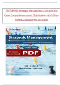 Test Bank - Strategic Management Concepts and Cases Competitiveness and Globalization&comma; 14th Edition by Hitt&comma; Ireland&comma; & Hoskisson All 1-13 Chapters Covered &comma;Latest Edition