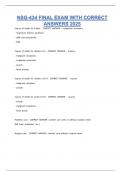 NSG-434 FINAL EXAM WITH CORRECT ANSWERS 2025