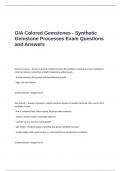 GIA Colored Gemstones - Synthetic Gemstone Processes Exam Questions and Answers