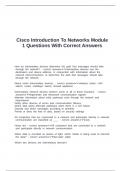 Cisco Introduction To Networks Module 1 Questions With Correct Answers