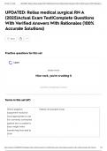 UPDATED&colon; Relias medical surgical RN A &lpar;2025&rpar;Actual Exam Test&vert;Complete Questions With Verified Answers With Rationales &lpar;100&percnt; Accurate Solutions&rpar;