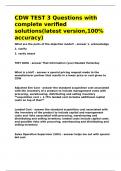 CDW TEST 3 Questions with complete verified solutions&lpar;latest version&comma;100- accuracy&rpar;&period;