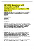 CDW110 Questions with complete verified solutions&lpar;latest version&comma;100- accuracy&rpar;