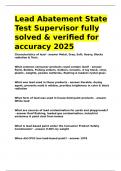Lead Abatement State Test Supervisor fully solved & verified for accuracy 2025