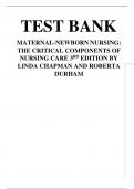 TEST BANK MATERNAL-NEWBORN NURSING&colon; THE CRITICAL COMPONENTS OF NURSING CARE 3RD EDITION BY LINDA CHAPMAN AND ROBERTA DURHAM