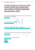Certified Healthcare Constructor &lpar;CHC&rpar;  LATEST UPDATE 2025 &lpar;QUESTIONS  AND CORRECT VERIFIED ANSWERS&rpar;  Guaranteed Pass 100&percnt;  