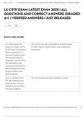 LJJ CSTR EXAM LATEST EXAM 2025 &vert; ALL QUESTIONS AND CORRECT ANSWERS &lpar;GRADED A&plus;&rpar; &vert; VERIFIED ANSWERS &vert; JUST RELEASED