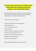 Texas Nursing Jurisprudence and Ethics Exam Study Guide with complete and Verified solutions &vert; Latest 2025&sol;2026 Update&period;