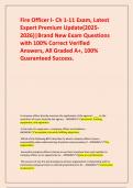 Fire Officer I- Ch 1-11 Exam&comma; Latest Expert Premium Update&lpar;2025-2026&rpar;&vert;Brand New Exam Questions with 100&percnt; Correct Verified Answers&comma; All Graded A&plus;&comma; 100&percnt; Guaranteed Success&period;
