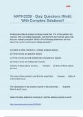 MATH3339 - Quiz Questions &lpar;Multi&rpar; With Complete Solutions&excl;&excl;