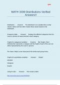 MATH 3339 Distributions Verified Answers&excl;&excl;