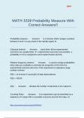 MATH 3339 Probability Measure With Correct Answers&excl;&excl;