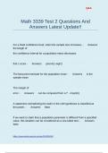 Math 3339 Test 2 Questions And Answers Latest Update&excl;&excl;