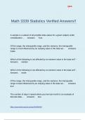 Math 3339 Statistics Verified Answers&excl;&excl;
