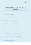 MATH 3339- Exam 2 With Correct Answers&excl;&excl;