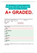 HIT 205 Module 8 Coding Application Final Exam 2025-2026&period; Questions with correct and verified answers&period; A&plus; GRADED&period;