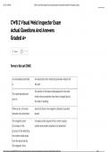 CWB 2 Visual Weld Inspector Exam Actual Questions And Answers Graded A&plus;