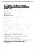 SPI Practice Test Questions And Answers With Verified Solutions Well Elaborated