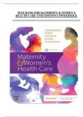 TEST BANK FOR MATERNITY & WOMEN&rsquo;S  HEALTH CARE 12TH EDITION LOWDERMILK