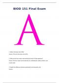 BIOD 151&sol;A & P 1 &lpar;Portage Learning&rpar; Final Exam Study Guide