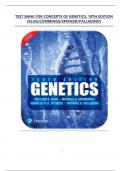 TEST BANK FOR CONCEPTS OF GENETICS&comma; 10TH EDITION  &lpar;KLUG&sol;CUMMINGS&sol;SPENCER&sol;PALLADINO&rpar;