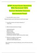 HPDP Actual Exam Questions  With Reviewed 100&percnt;   Correct Detailed Answers  Guaranteed Pass&excl;&excl; 