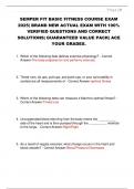 SEMPER FIT BASIC FITNESS COURSE EXAM  2025&vert; BRAND NEW ACTUAL EXAM WITH 100&percnt;  VERIFIED QUESTIONS AND CORRECT  SOLUTIONS&vert; GUARANTEED VALUE PACK&vert; ACE  YOUR GRADES&period;
